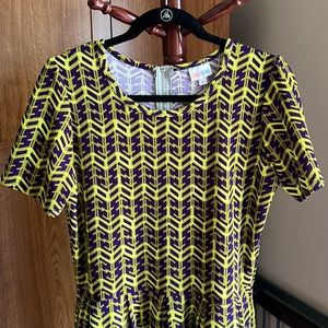 Bright & Colorful LuLaRoe Amelia Skater Dress with POCKETS - XL